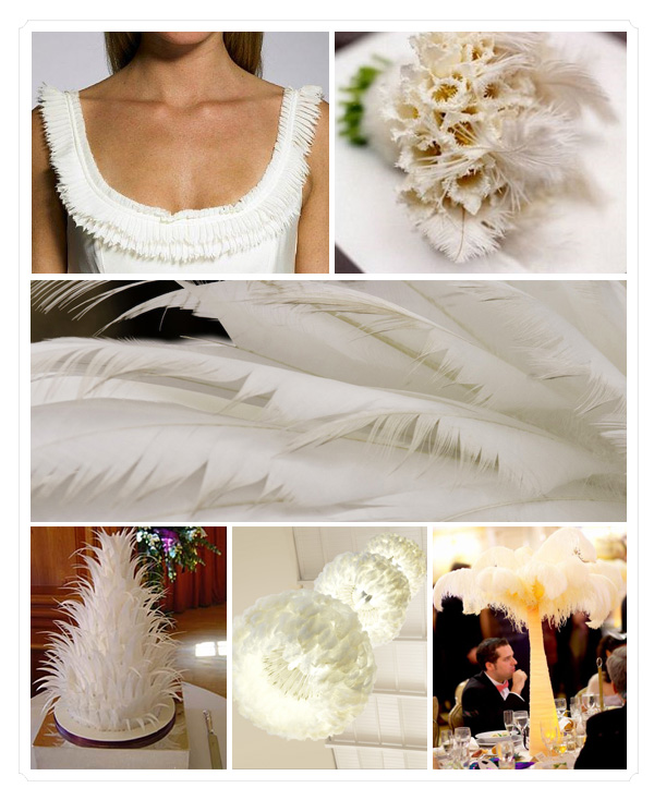 When it comes to using feathers the choices and arrangements are endless